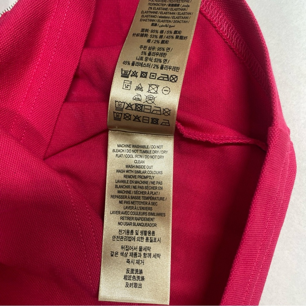 Burberry Women’s Small Pink Solid Pique Mesh Cotton Polo Shirt - Picture 10 of 10